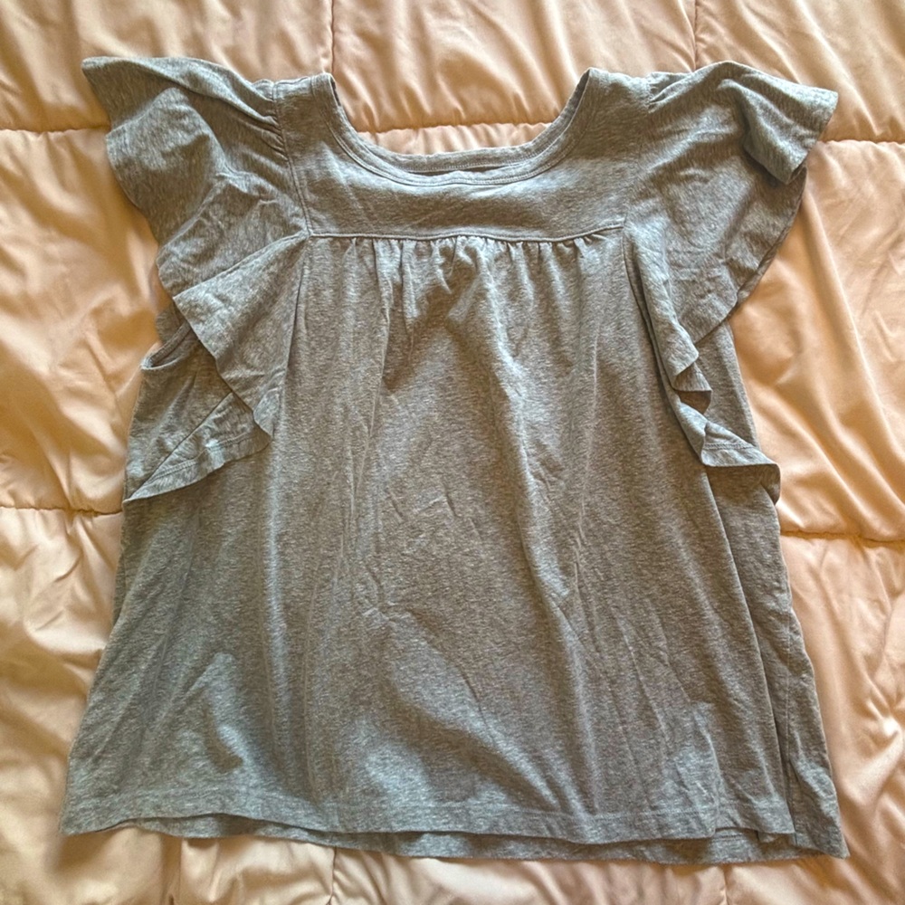 Sage Green Ruffle Sleeve Top